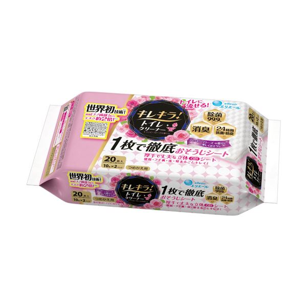 （まとめ）大王製紙 エリエール キレキラ！ハッピーローズの香り つめかえ用 1パック（20枚）【&times;20セット】｜日本茶と健康茶のお店いっぷく茶屋