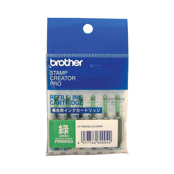 (まとめ) 茶飲み友だち BROTHER 使い走りきり手合い置き換えインキ 緑 PRINK6G 1風呂敷き包み（6本）  【×30仕掛ける】