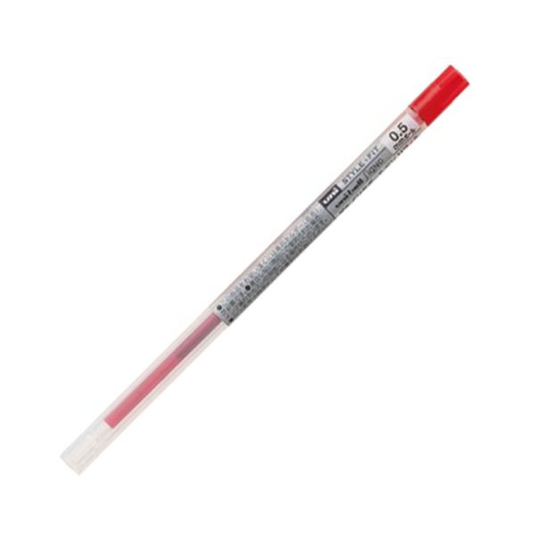 (まとめ) 三菱鉛筆 ゲルインクボールペンスタイルフィット 替芯 0.5mm レッド UMR10905.15 1セット（10本） 【×10セット】
