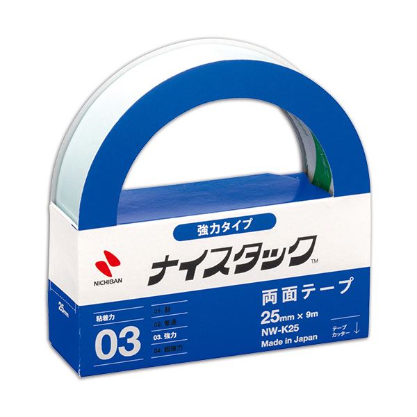 (まとめ) ニチバン ナイスタック 両面テープ 強力タイプ 大巻 25mm×9m NW-K25 1巻 【×30セット】