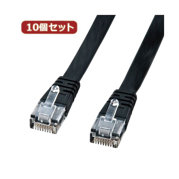 10個仕掛けるサンワサプライ UTPエンハンスドカテゴリ5より線平ったい有線テレビ（黒いこと・3m） 天使の都市-FL5-03KX10