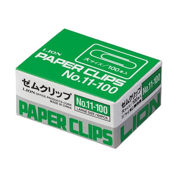 (まとめ) ライオン事務器 ゼムクリップ 大 28mm No.11-100 1箱(100本) 送料込!