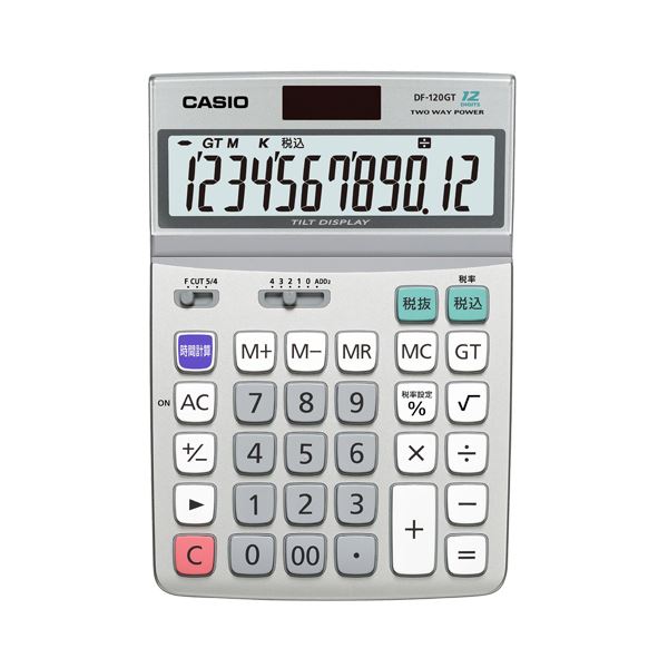 (まとめ) カシオ CASIO エコ目じるし付計算器 12桁 事務机手合い DF-120GT-N 1台  【×5仕掛ける】