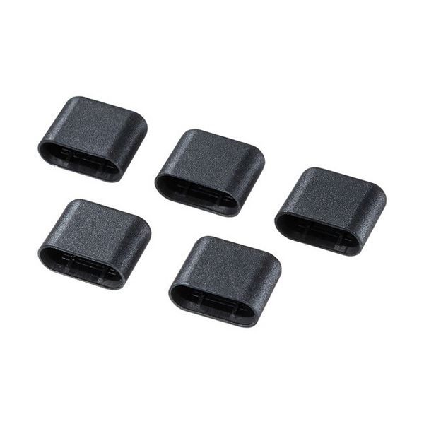 (まとめ) サンワサプライ タイプCコネクタキャップ オス用 ブラック TK-CAP9BK 1パック(5個) 【×20セット】
