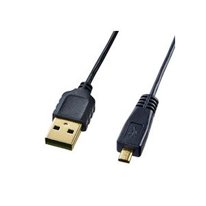(まとめ) サンワサプライ 極細ミニUSB有線テレビ(A)牡-mini8Pin牡 黒いこと 1.0m KU-SLAMB810 1本 【×10仕掛ける】