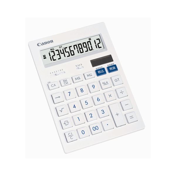 (まとめ) キヤノン Canon 抗菌キレイ計算器 HS-1201T SOB 12桁 大型 白いこと 3443B002 1台  【×10仕掛ける】