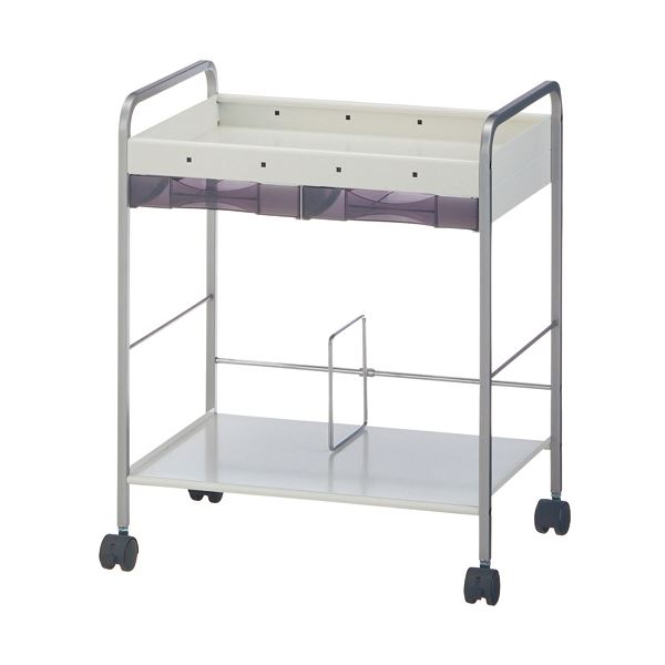 (まとめ）アンダー学習机手押し車（入れもの付）【×3仕掛ける】