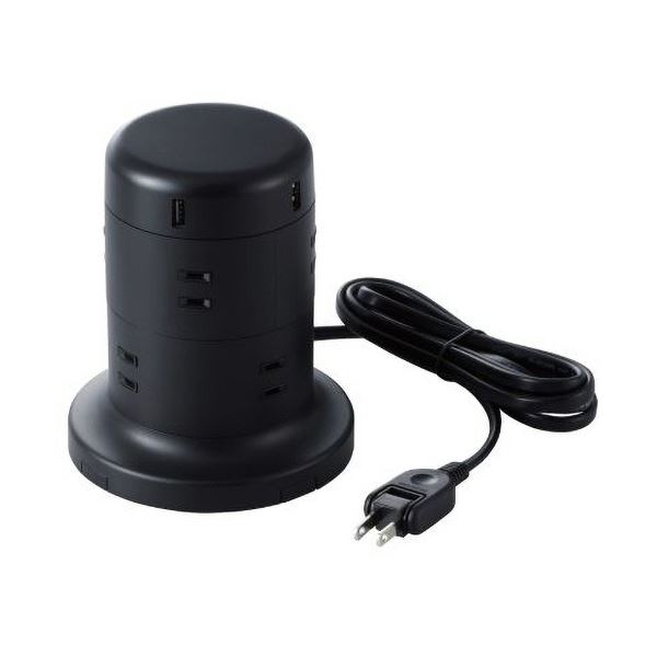エレコム 主柱型 8口飲み口 2.0m TT-U01-0820BK 1個