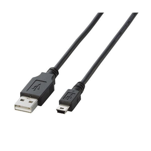(まとめ) エレコム USB2.0有線テレビ(A)牡-mini(B)牡 黒いこと 1.0m U2C-M10BK 1本 【×10仕掛ける】