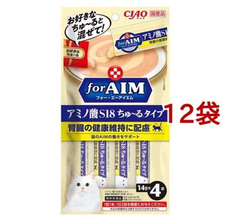 CIAO for AIM アミノ酸S18ちゅ るタイプ(14g*4本入*12袋セット)