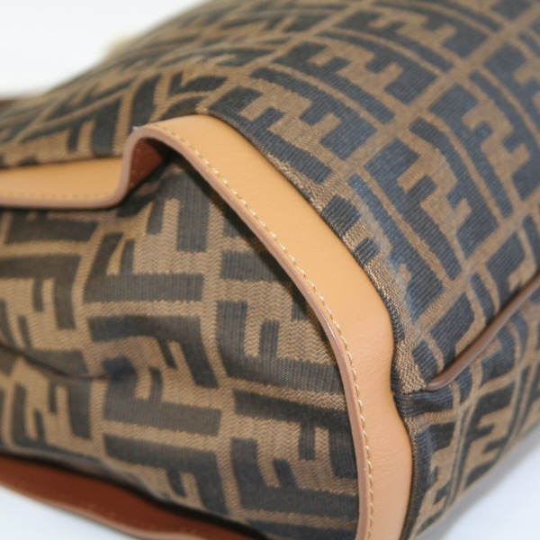 318164【新品同様】【FENDI】【フェンディ】トートバッグ ズッカ柄 キャンバス×カーフ ブラウン 8BR652|一風騎士