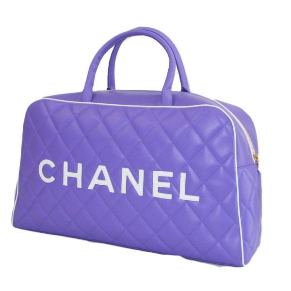 3404 新品同様 Chanel シャネル ボストンバッグ マトラッセ ラムスキン パープルchanel 紫 Mozago Com