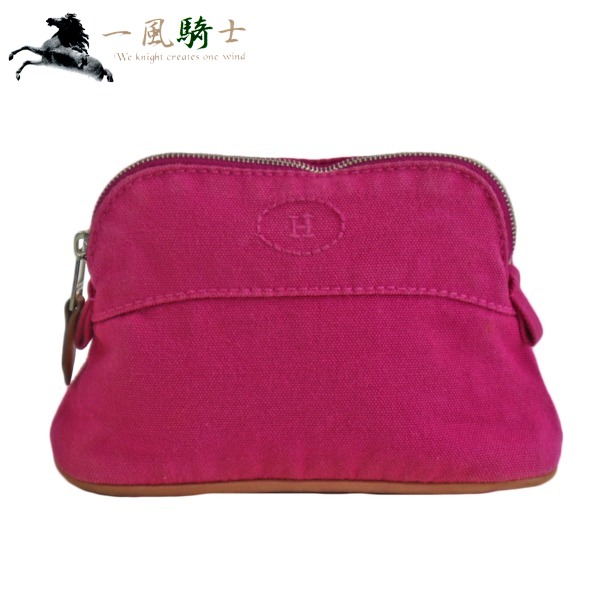 中古品 Hermes エルメス バッグ ボリードポーチ コットン レザー ピンクhermes ポーチ コスメポーチ 化粧ポーチ 小物入れ 一風騎士 中古 一風騎士
