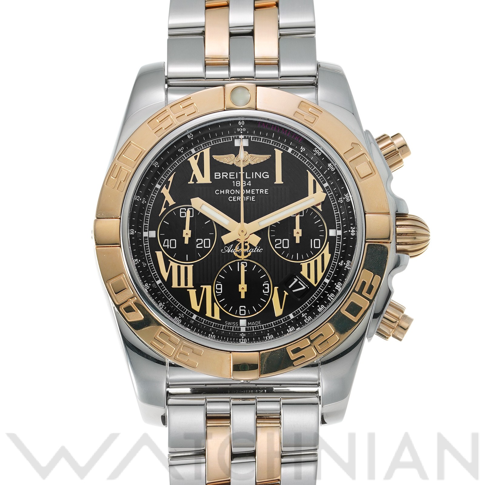 【中古】 ブライトリング BREITLING クロノマット 44 CB011012/B957 ブラック メンズ 腕時計