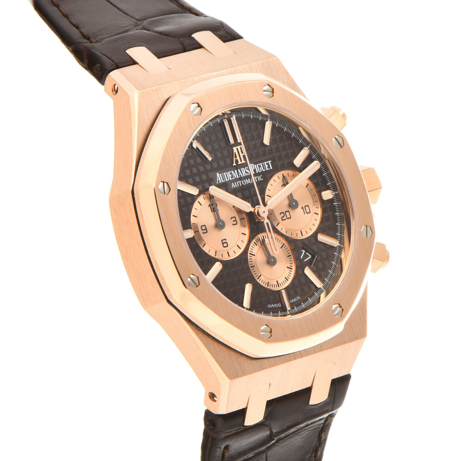 中古 オーデマ or Oo D1cr 01 Audemars Piguet クロノグラフ ピゲ ピンクゴールド ブラウン メンズ ロイヤルオーク 腕時計 ホットセール ピゲ