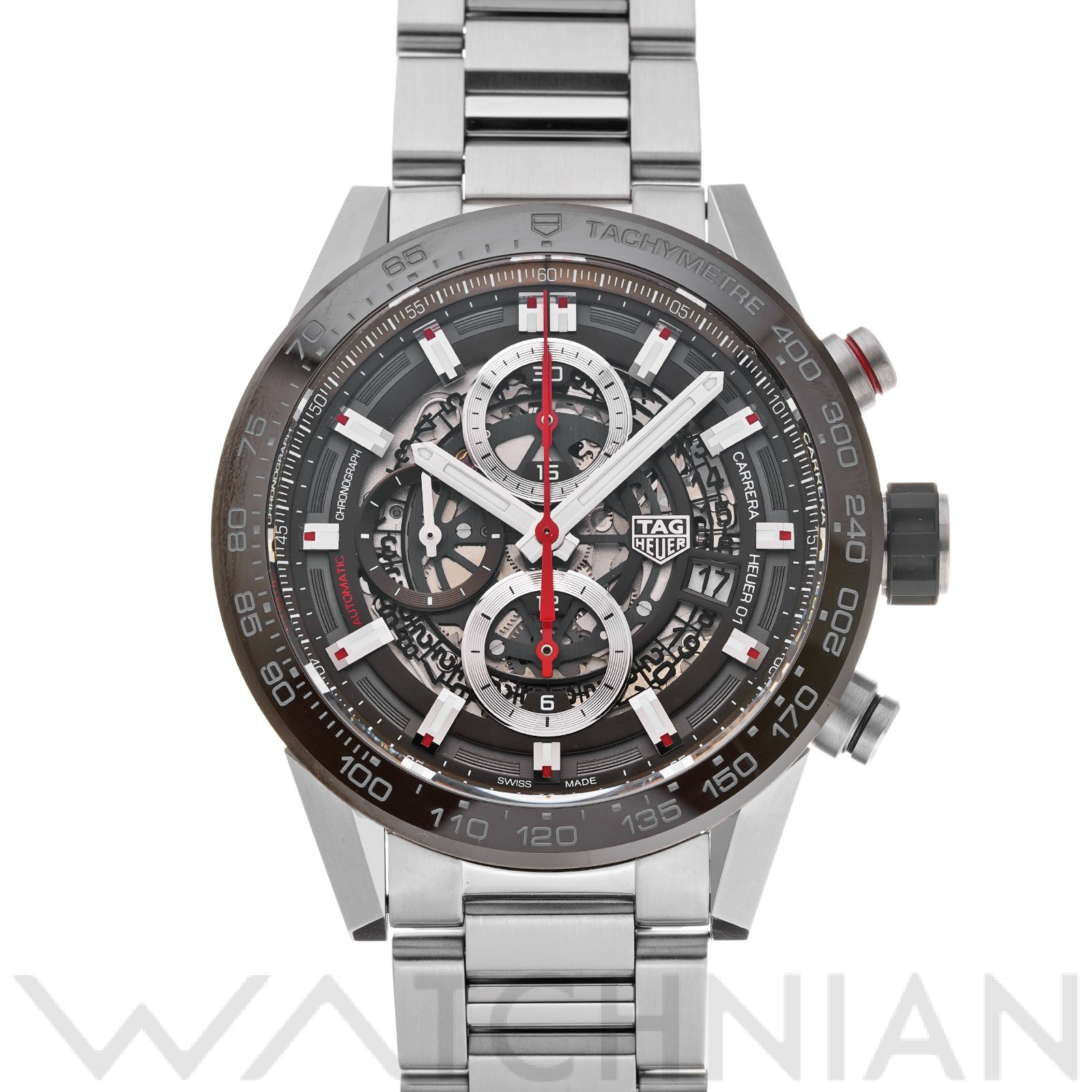 【中古】 タグホイヤー TAG HEUER カレラ キャリバーホイヤー01 クロノグラフ CAR201U.BA0766 ブラウン メンズ 腕時計