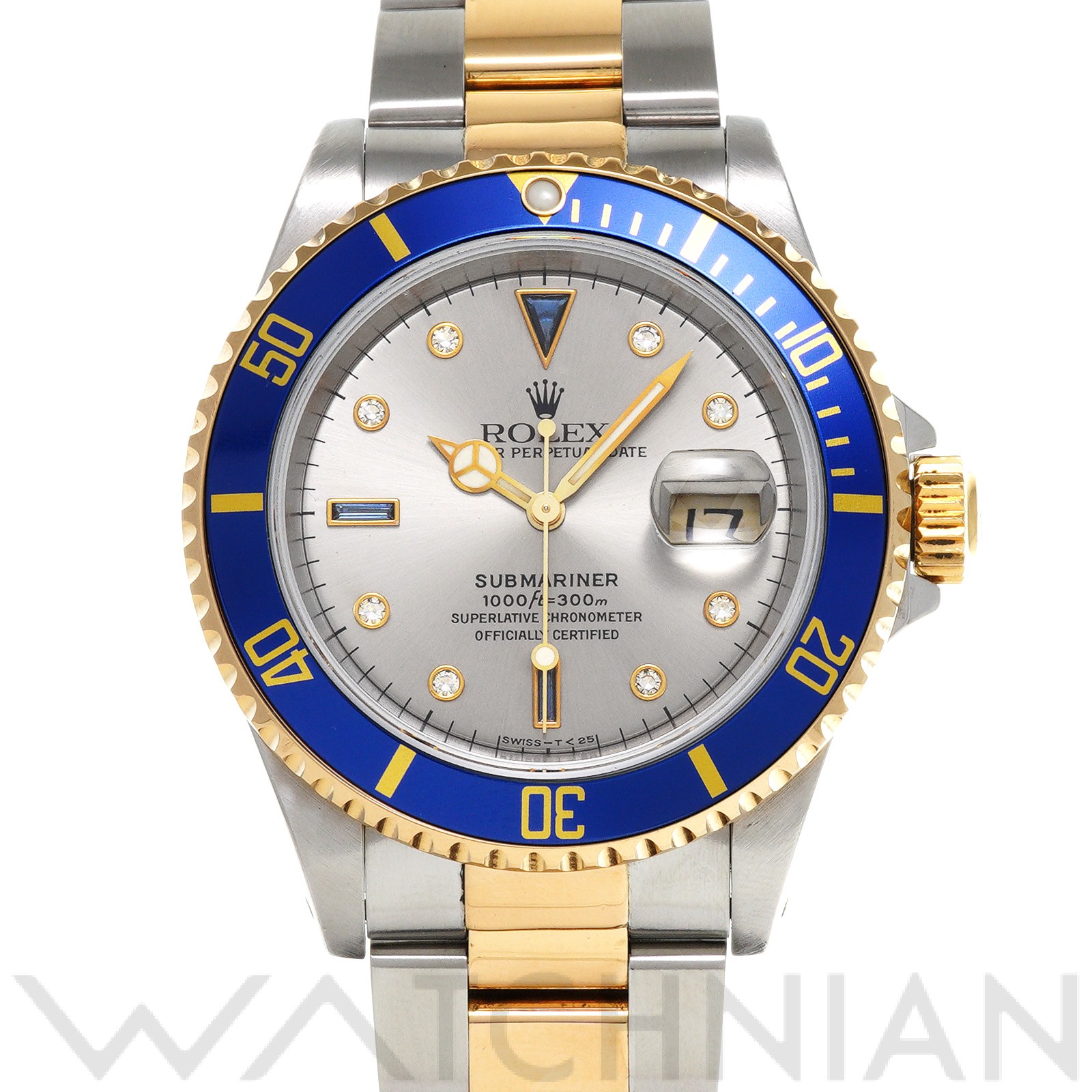【楽天市場】【中古】 ロレックス ROLEX サブマリーナ デイト 16613SG S番(1994年頃製造) グレー/サファイア/ダイヤモンド ...