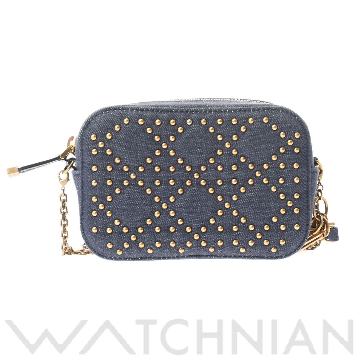 ディオール Dior ミニチェーンショルダーバッグ インディゴブルー S0014CFDB デニム/スタッズ レディース ショルダーバッグ ディオール ショルダーバッグ バック ブランド 【ローン48回払い無金利】【中古】