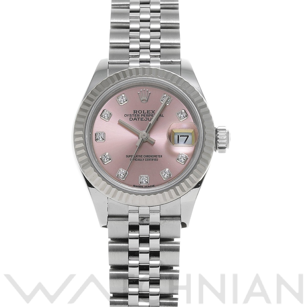 279174g 【楽天市場】【中古】 ロレックス ROLEX レディ デイトジャスト 28 279174G ランダムシリアル ピンク/ダイヤモンド レディース ...