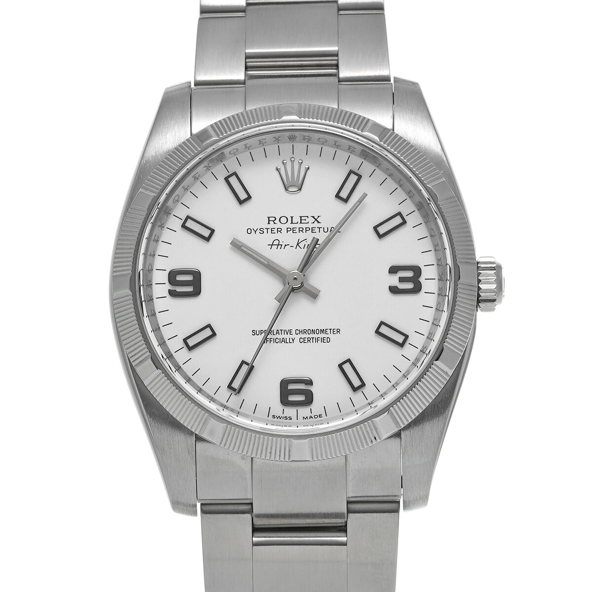 ロレックス ROLEX エアキング 114210 M番(2007年頃製造) ホワイト メンズ 腕時計 ロレックス 時計 高級腕時計 ブランド 【ローン48回払い無金利】【中古】