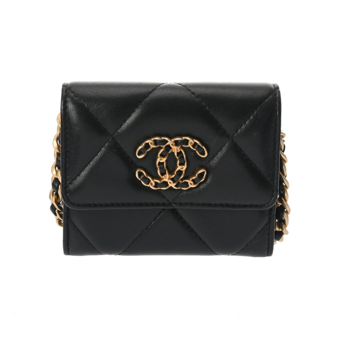 シャネル CHANEL ミニチェーンウォレット CHANEL19 黒いこと AP2409 子ヒツジ素はだ レディース ショルダーバッグ chanel シャネル 御徒面子 うしろ側 ブランド名 【貸し付け金48回払い無利率】【中古】