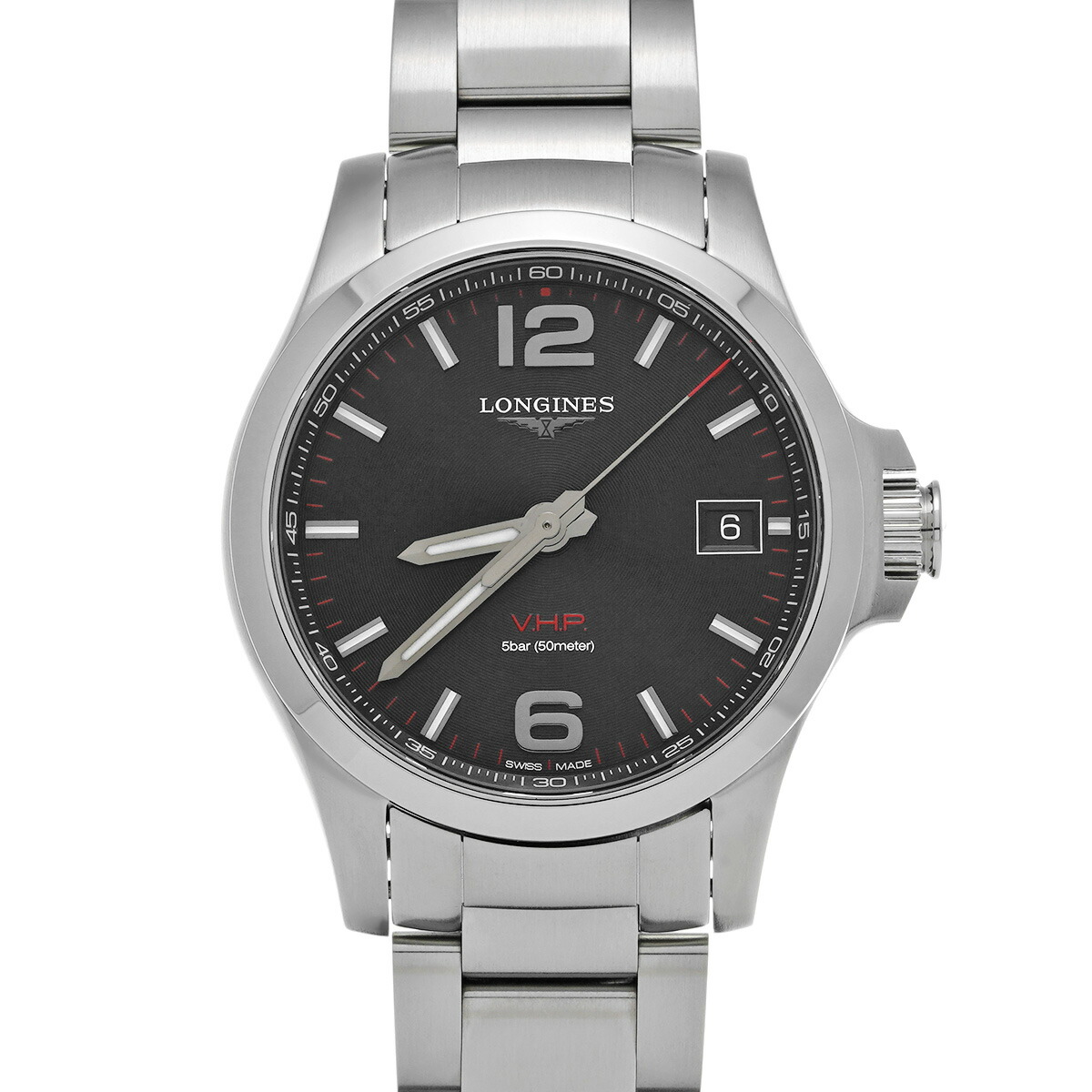 特価！LONGINES ロンジン コンクエスト ラウンド グレー文字盤　稼働中 ロンジン コンクエスト：スポーティなエレガンス、毎日に