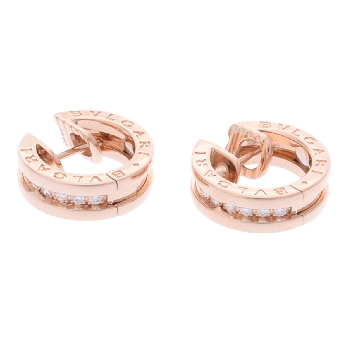 BVLGARI ローズゴールド フープピアス 楽天市場】【美品】ブルガリ 【BVLGARI】ビーゼロワン 18Kローズ