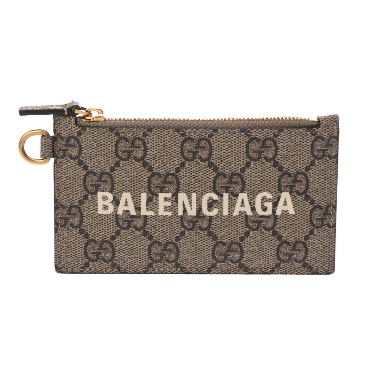 グッチ GUCCI グッチ バレンシアガ ネックストラップ付コインケース ザ ハッカープロジェクト ベージュ/エボニー 681706 GGスプリームキャンバス ユニセックス カードケース グッチ 【ローン48回払い無金利】【中古】
