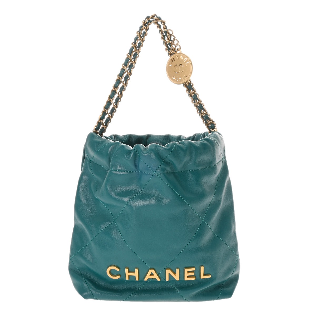 シャネル CHANEL ミニ ハンドバッグ CHANEL22 グリーン AS3980 シャイニーカーフスキン レディース ハンドバッグ chanel シャネル バッグ バック ブランド 【ローン48回払い無金利】【中古】