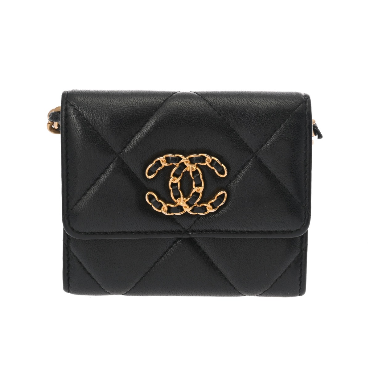 シャネル CHANEL ミニチェーンウォレット CHANEL19 ブラック AP2409 ラムスキン レディース ショルダーバッグ chanel シャネル バッグ バック ブランド 【ローン48回払い無金利】【中古】