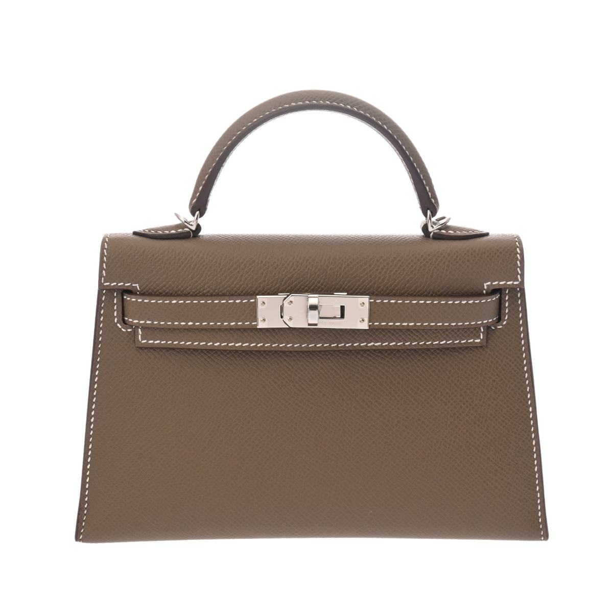 HERMES ケリーポケットコンパクト エトゥープ　ゴールド金具　エプソン HERMES ケリーポケットコンパクト エトゥープ ゴールド金具