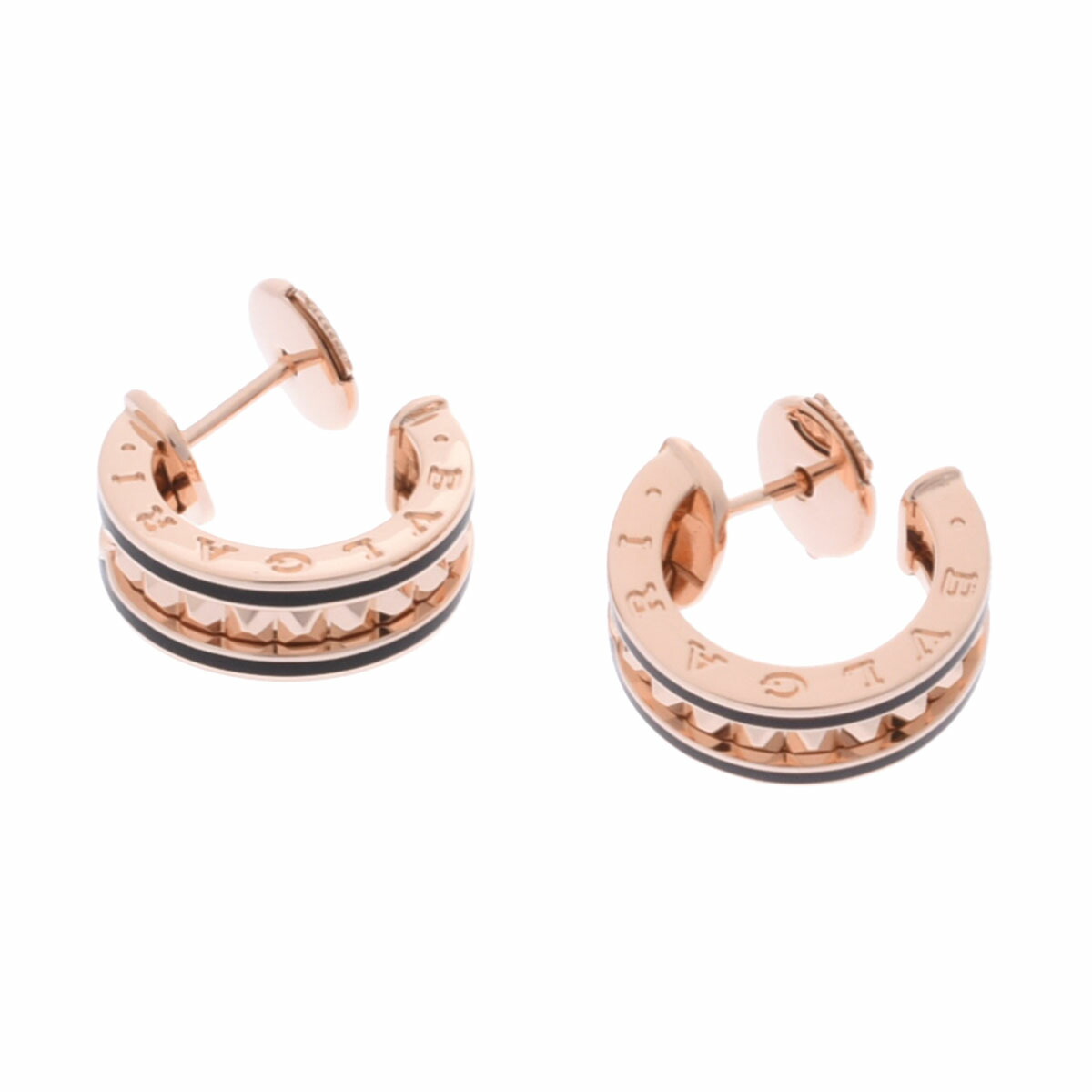 ブルガリ BVLGARI B.ZERO1 ロック ピアス K18ピンクゴールド PG/ブラックセラミック レディース ピアス ブルガリ 【ローン48回払い無金利】【中古】