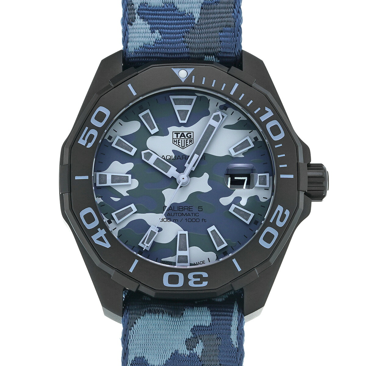 タグ ホイヤー TAG HEUER アクアレーサー キャリバー5 カモフラージュ WAY208D.FC8221 ブルー メンズ 腕時計 タグ ホイヤー 時計 高級腕時計 ブランド 【ローン48回払い無金利】【中古】