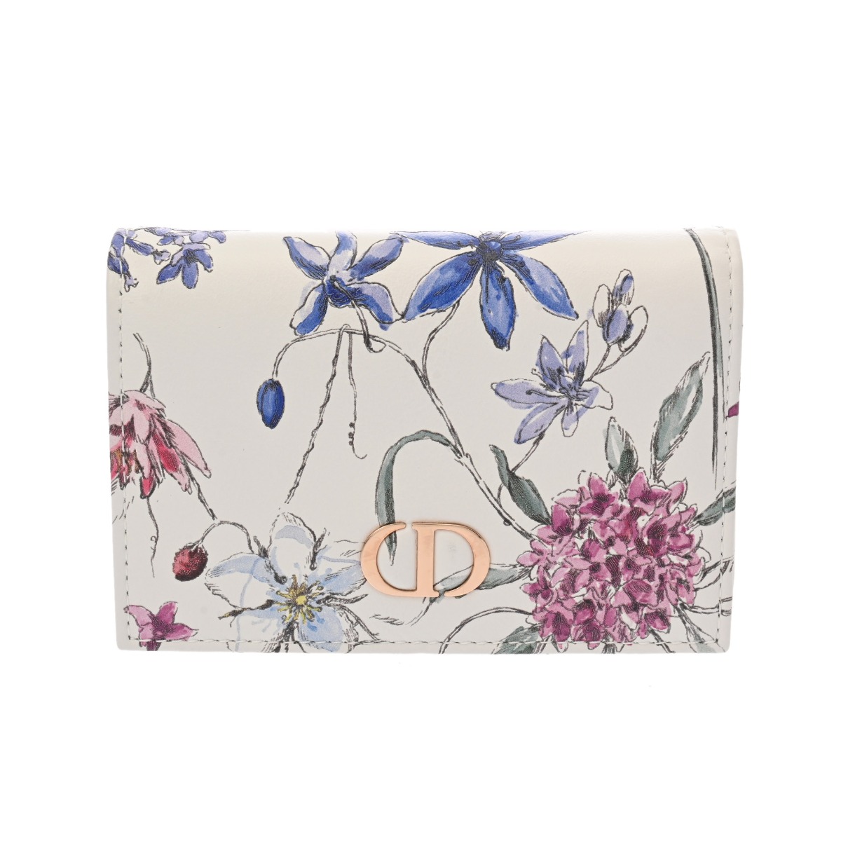 ディオール Dior CARO ミディアムウォレット ホワイト/マルチカラー S5132JFMN レザー メンズ 二つ折り財布 ディオール 財布 ブランド 【ローン48回払い無金利】【中古】
