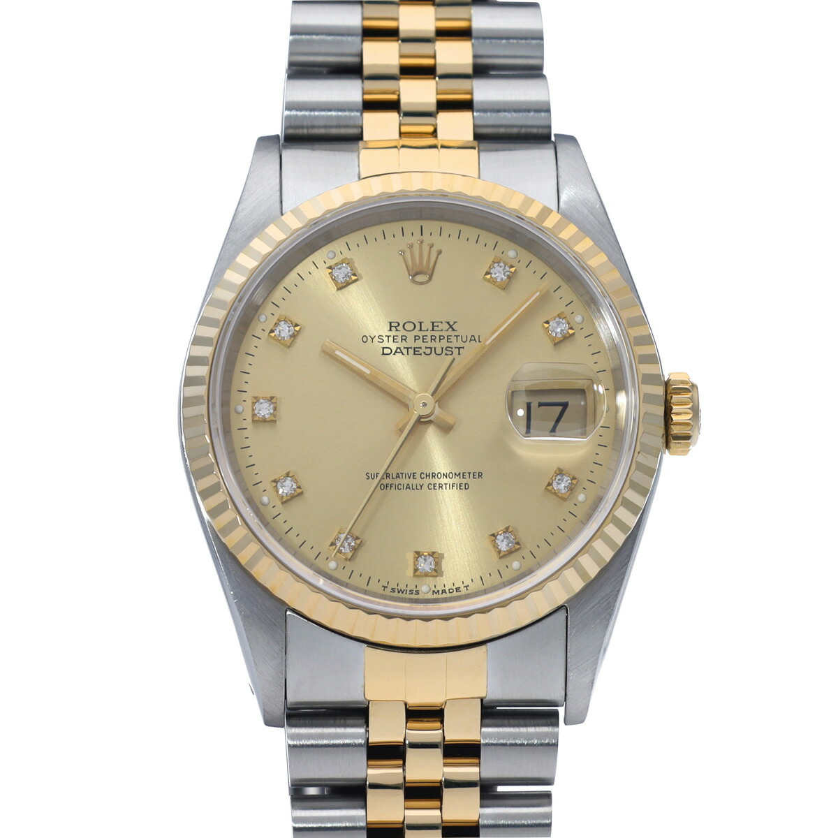 Rolex 美品 67513 18Kゴールドコンビ シャンパン 31mm 腕時計 ロレックス ボーイズ・オイスターパーペチュアル コンビ Ref