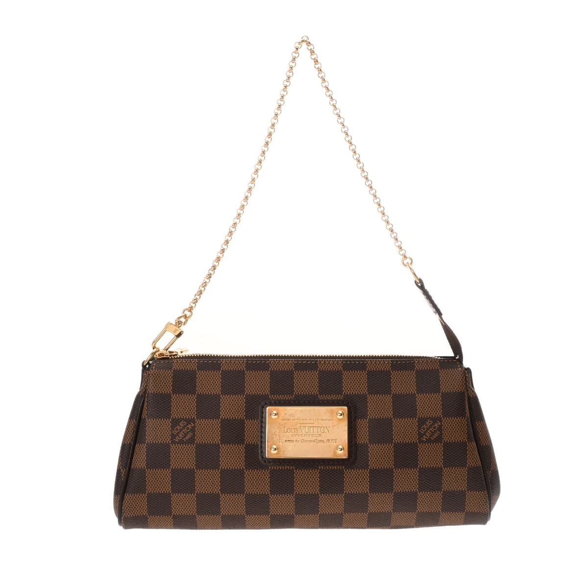 ルイ ヴィトン LOUIS VUITTON ダミエ エヴァ 2WAY 赤銅色 N52213 ダミエキャンバス レディース ショルダーバッグ ヴィトンバッグ うしろ側 ブランド名 【貸し付け金48回払い無利子】【中古】