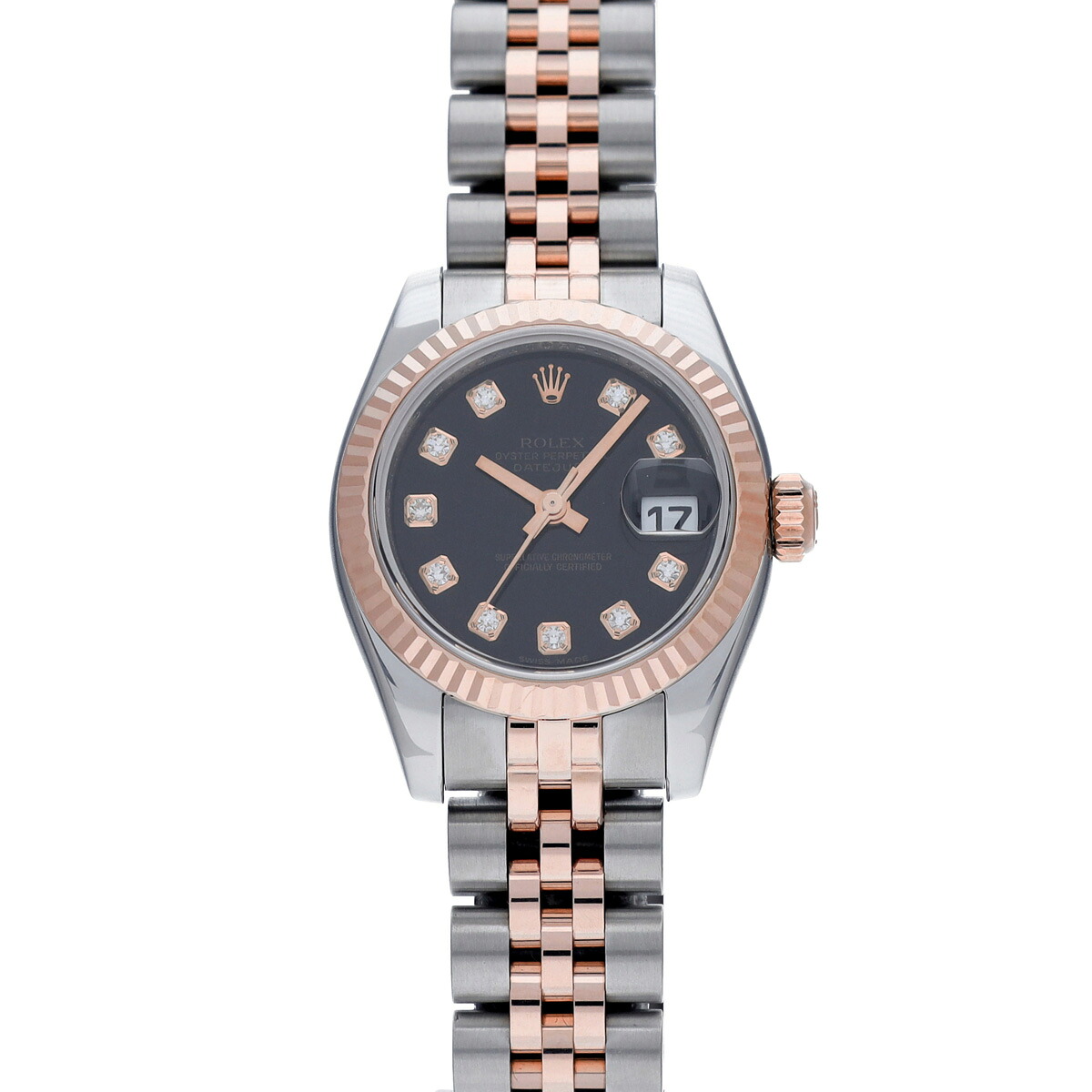ロレックス ROLEX デイトジャスト 179171G D番(2005年頃製造) ブラック/ダイヤモンド レディース 腕時計 ロレックス 時計 高級腕時計 ブランド 【ローン48回払い無金利】【中古】 1,688,000円