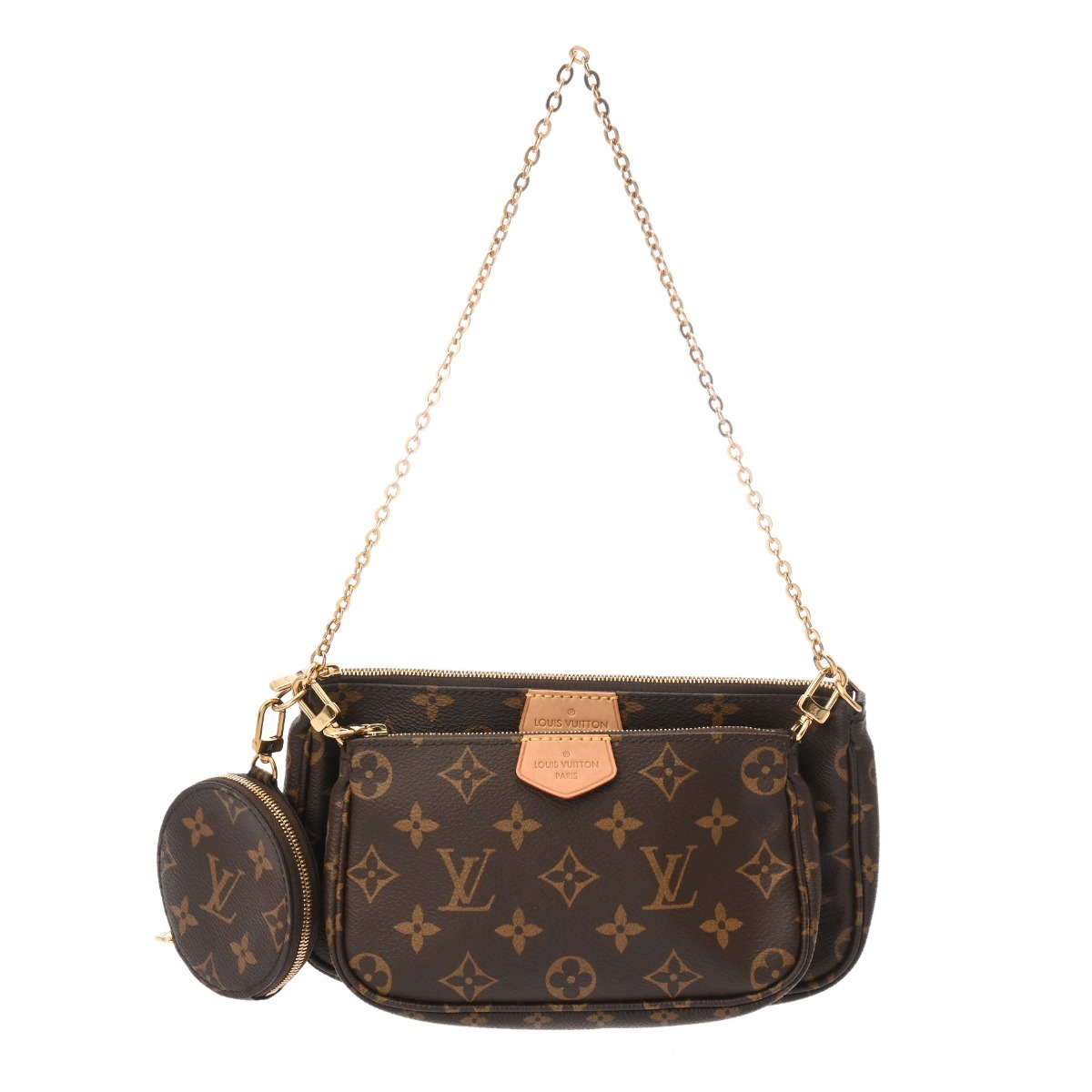 ルイ ヴィトン LOUIS VUITTON モノグラム ミュルティ ポシェット アクセソワール ブラウン/ローズクレール M44840 モノグラムキャンバス ユニセックス ショルダーバッグ ヴィトンバッグ バック ブランド 【ローン48回払い無金利】【中古】