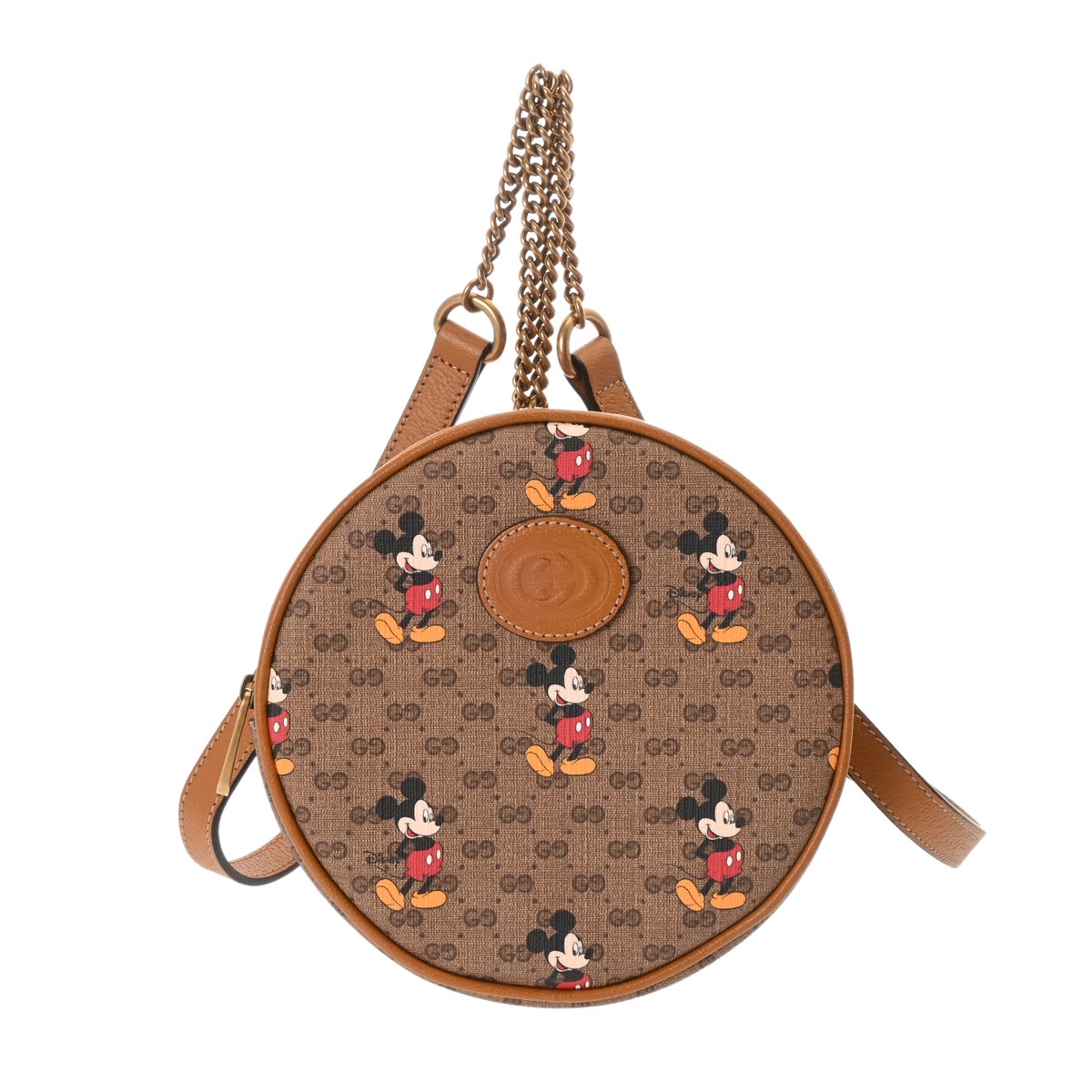 【～6/11 最大限度5万円クーポン券】グッチ GUCCI ミニGGスプリーム ラウンドバッグパック ベージュ/ともし火赤銅色 603730 ミニGGスプリームキャンバス/なめし革 レディース 背嚢・デイパック グッチ 背嚢・デイパック うしろ側 ブランド名 【貸し付け金48回払い無利子】【中古】