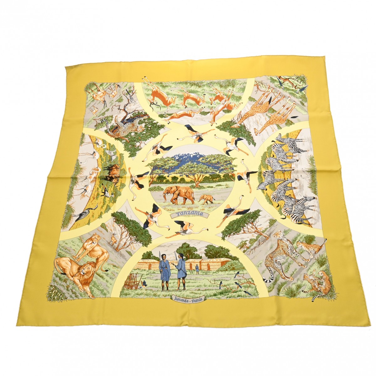 8月15日まで　HERMES タンザニア　カレ90 楽天市場】【エルメス】Hermes カレ90 シルクスカーフ TANZANIE