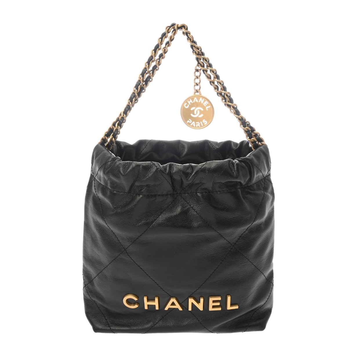 シャネル CHANEL ミニ ハンドバック CHANEL22 黒いこと AS3980 シャイニーカーフスキン レディース ハンドバック chanel シャネル 御徒面子 うしろ側 ブランド名 【貸し付け金48回払い無利子】【未当てはめる】