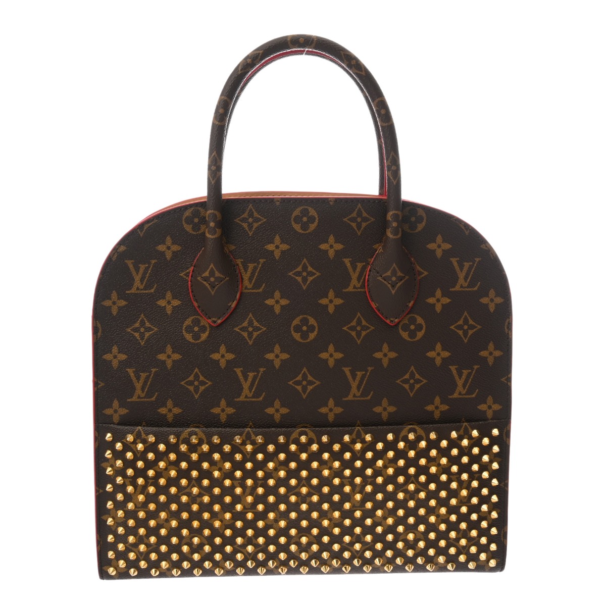 ルイ ヴィトン LOUIS VUITTON モノグラム LV×Christian Louboutin アイコノクラスト ブラウン/レッド M41234 モノグラムキャンバス/ハラコ/スタッズ レディース ハンドバッグ ヴィトンバッグ バック ブランド 【ローン48回払い無金利】【中古】