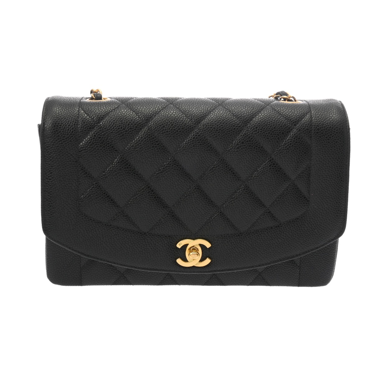 【~7/26 最大5万円クーポン】シャネル CHANEL チェーンショルダー 25cm ダイアナ ブラック A01165 キャビアスキン レディース ショルダーバッグ chanel シャネル バッグ バック ブランド 【ローン48回払い無金利】【中古】|ウォッチニアン ブランド品専門店