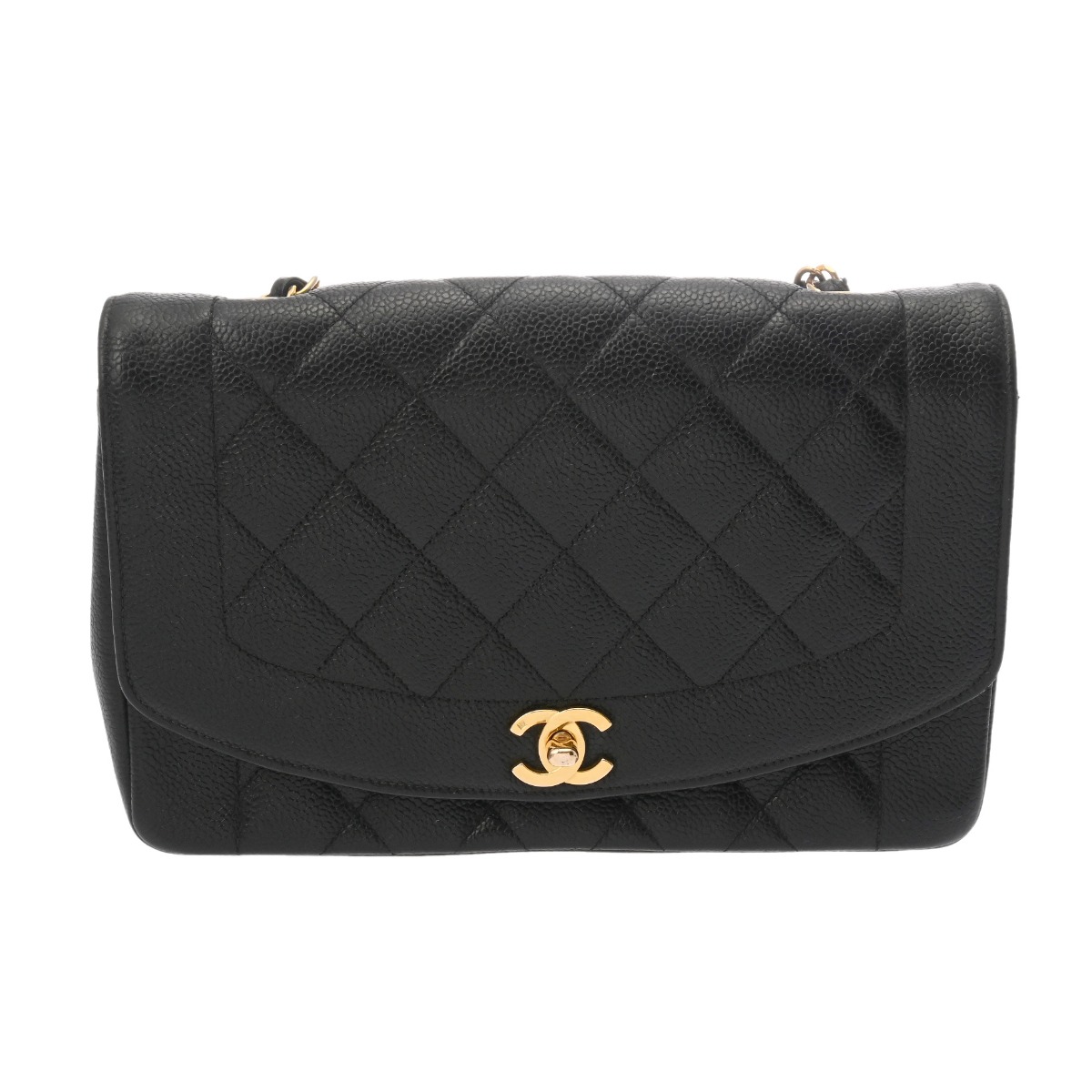 シャネル CHANEL チェーンショルダー 25cm ダイアナ ブラック A01165 キャビアスキン レディース ショルダーバッグ chanel シャネル バッグ バック ブランド 【ローン48回払い無金利】【中古】 367,110円