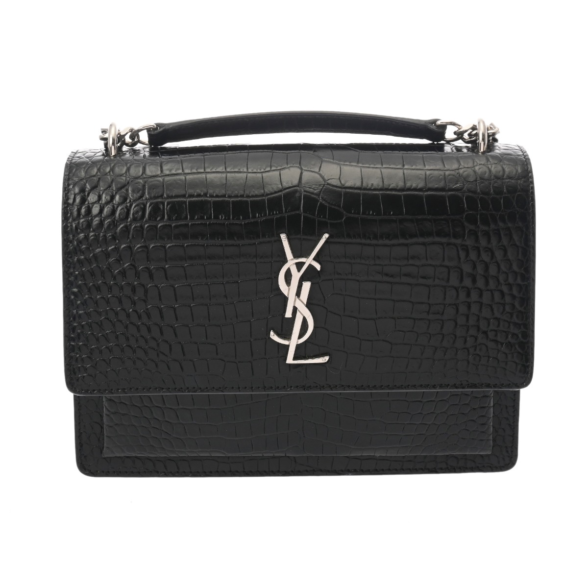 【SAINT LAURENT】ミディアム クロコエンボス ショルダーバッグ サンセット ミディアム（クロコダイルエンボスレザー） | Saint