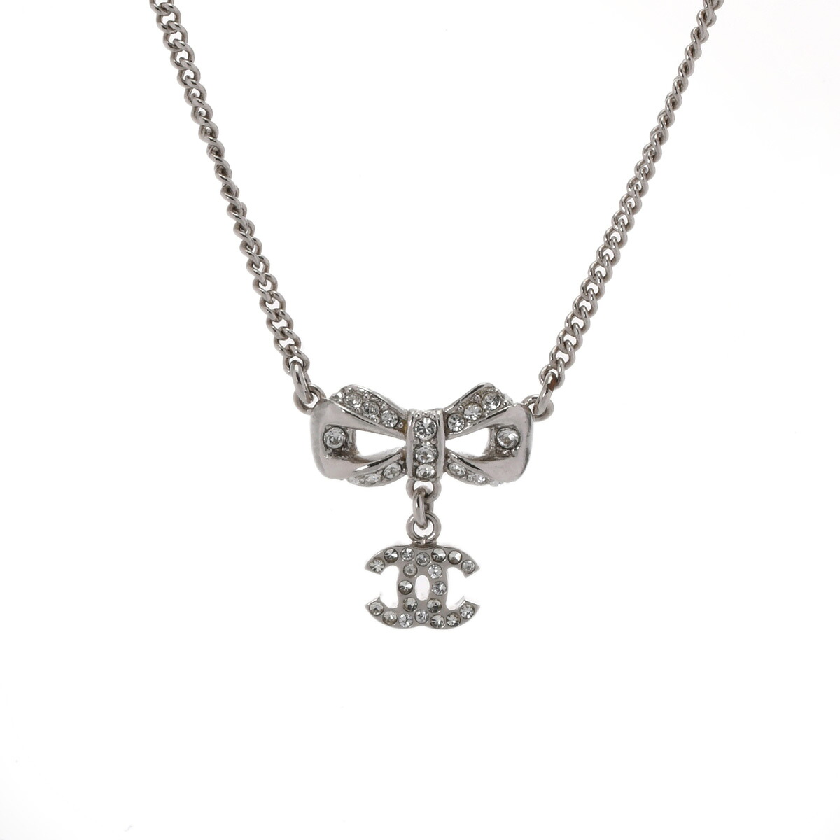 【~7/26 最大5万円クーポン】シャネル CHANEL ネックレス シルバー/ホワイト A98005 メタル/クリスタル レディース ネックレス シャネル 【ローン48回払い無金利】【中古】|ウォッチニアン ブランド品専門店