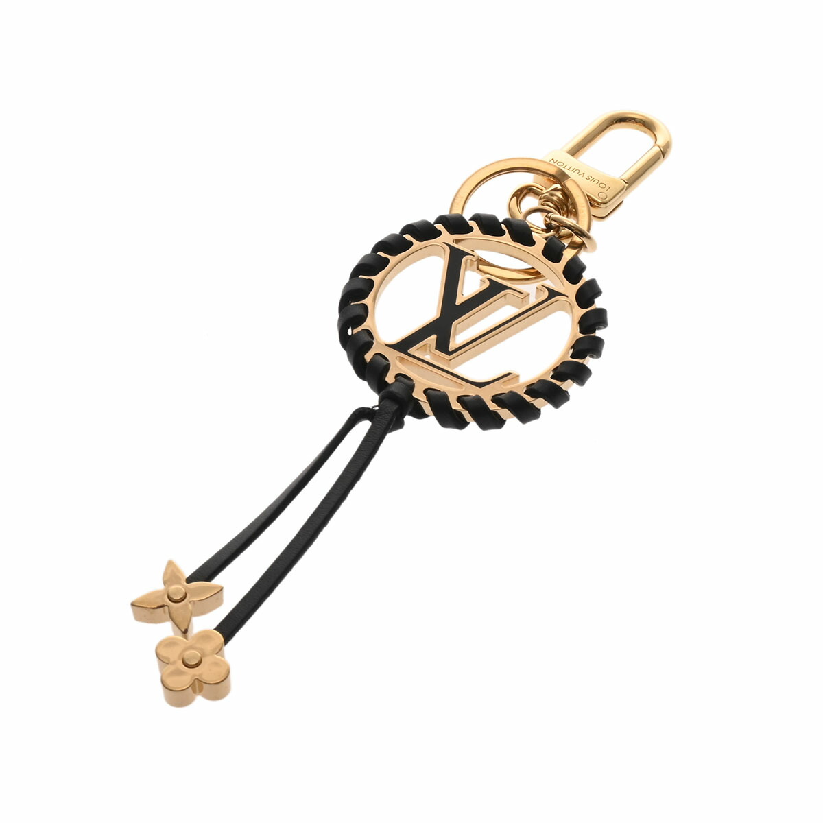 Louis Vuitton ブラックメタルキーホルダー LOUIS VUITTON ルイ ヴィトン キーホルダー チャーム メタル/ナイロン