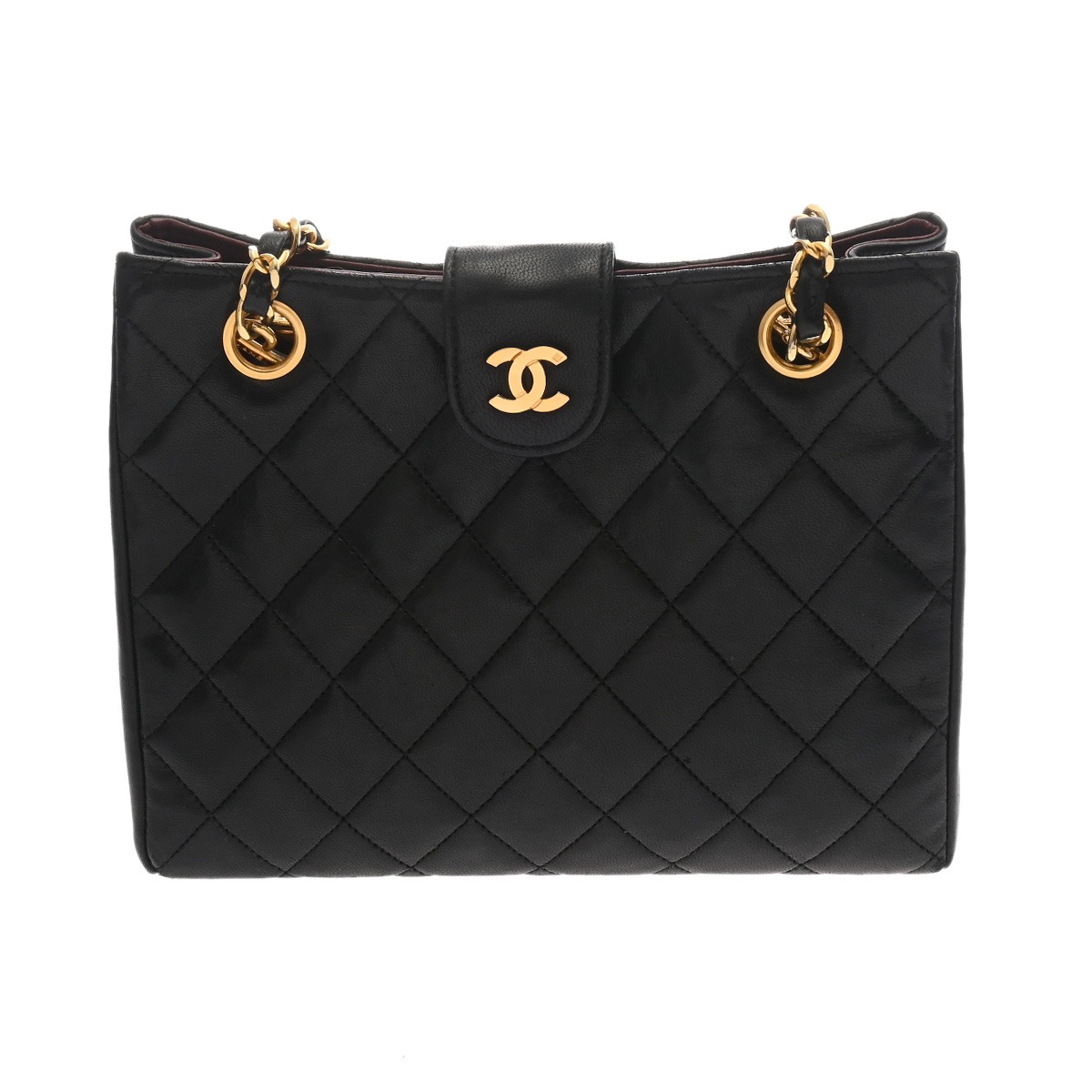 楽天市場】【CHANEL】シャネル チェーントート35 マトラッセ ブラック