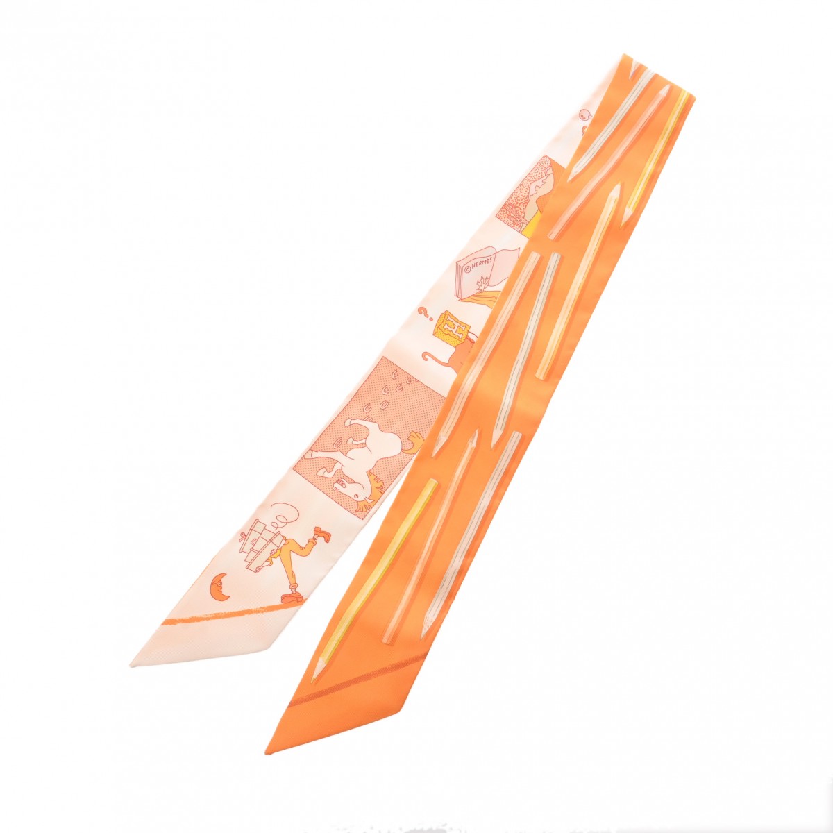 エルメス HERMES ツイリー A VOS CRAYONS オレンジ/マルチカラー シルク100％ レディース スカーフ エルメス 【ローン36回払い無金利】【新品】