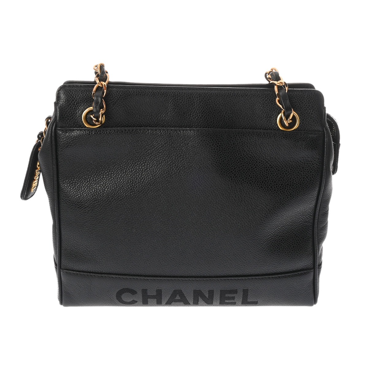 シャネル CHANEL チェーントート ブラック キャビアスキン レディース トートバッグ chanel シャネル バッグ バック ブランド 【ローン48回払い無金利】【中古】